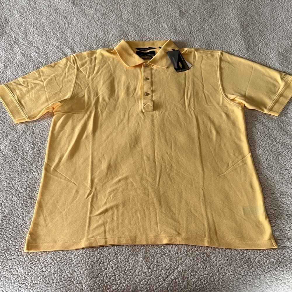Greg Norman Collection Playdry Sunny Yellow Polo Shirt Xl New